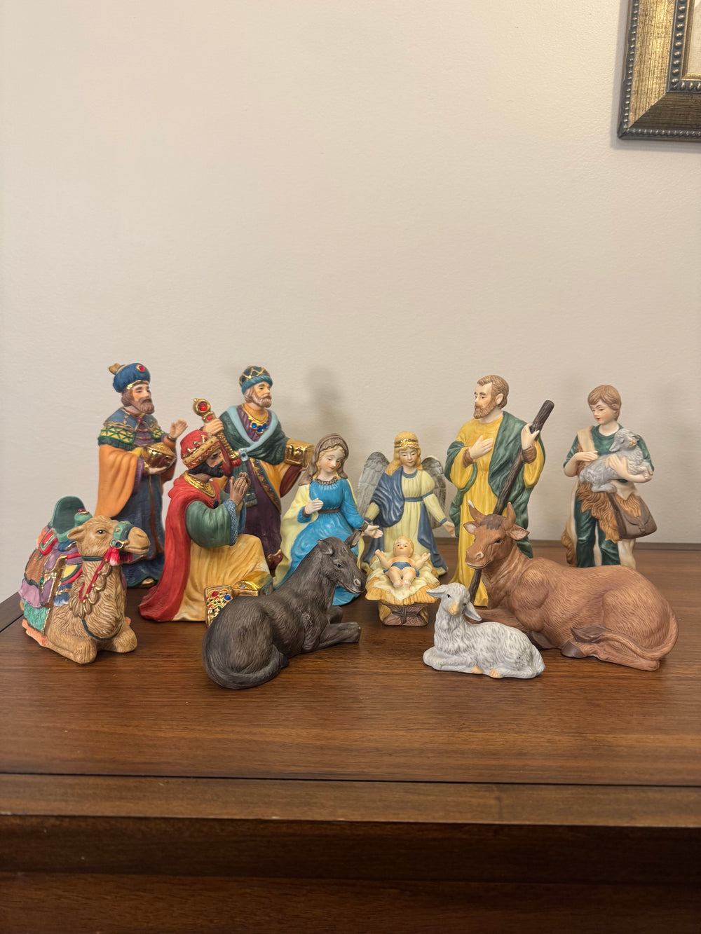 Vintage Porcelain Nativity Set of 12 Pieces