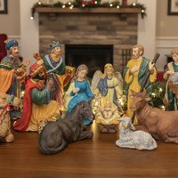 Vintage Porcelain Nativity Set of 12 Pieces