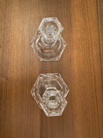 Vintage Clear Crystal Glass Candle-stick Holder
