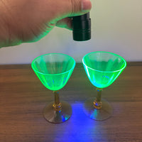 Vintage Amber-tone Stemmed Uranium Glass Goblet Set of 2