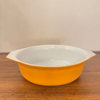 Pyrex by Corningware Orange-White Oval Glass Casserole Dish 1.5qt-1.5L
