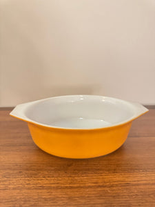 Pyrex by Corningware Orange-White Oval Glass Casserole Dish 1.5qt-1.5L