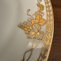 Vintage 2 Tier Serving Plate Hand-painted Gilded Porcelain Grapes Design