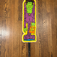 Vintage Frankenstein Halloween Sign Yard Art Impact Plastics