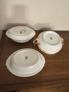 Vintage Noritake-Naomi Porcelain Gravy-Oval-Serving Bowl Set of 3