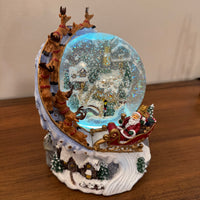 Snow Globe Santa and Sleigh Swirling LED Lighted Animated Glitter Christmas Decor