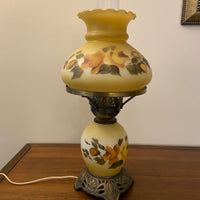 Vintage Accurate Casting Hand Painted Floral Hurricane Lamp
