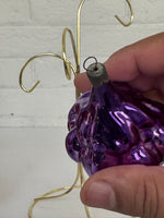Vintage USSR Blown Glass Grape Christmas Ornament
