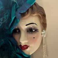 Vintage Art Deco Bohemian Style Ceramic Mask Wall Decor