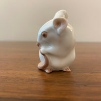 Vintage B&G Bing & Grondahl Denmark White Mouse Figurine 1728 FL READ