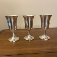 Vintage 5th Ave Silver Co Silverplated Goblets Set of 3