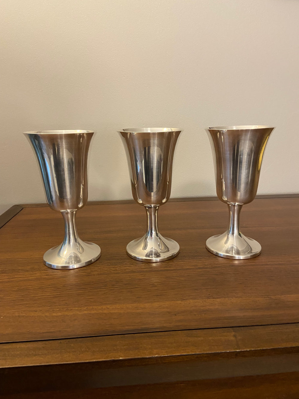 Vintage 5th Ave Silver Co Silverplated Goblets Set of 3