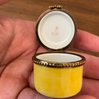 Limoges France Small Porcelain Trinket Box Cat