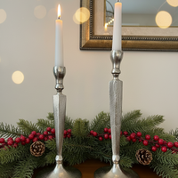 Cast Metal Candlestick Holder Set of 2