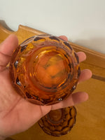 Vintage Amber Glass Imperial Dessert Bowl Set of 4
