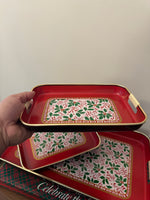 Vintage Laquer Christmas 3 Trays
