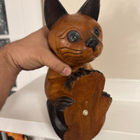 Wood Cat Shelf-Table-Mantel Edge Looking Down Figure