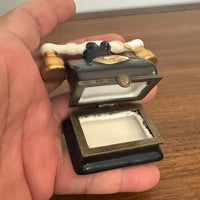 Vintage Porcelain Trinket Box Telephone Shaped