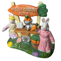 Vintage Lighted Easter Bunnies Village Set of 7