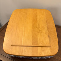 Longaberger Recipe Basket With Plaid Cloth Liner Wood Lid