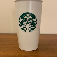 Starbucks Ceramic Porcelain Coffee Mug Tumbler 12 Oz with Lid