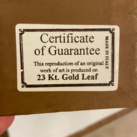 Vintage Italian 23kt Gold Leaf Miniature Reproduction of Master Piece Madonna