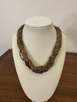 Gold-tone Multi Strands Beaded Necklace

