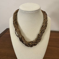 Gold-tone Multi Strands Beaded Necklace