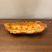 Ceramic Leaf Shaped Fall Italian Bowl Oval