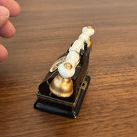 Vintage Porcelain Trinket Box Telephone Shaped