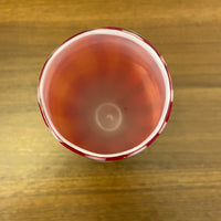 Vase Handblown Red White Pepper-Mint Glass Vase Pier1