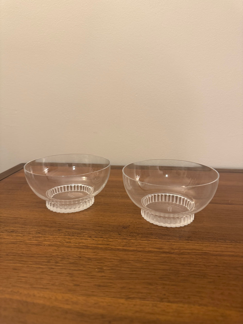 Rene Lalique Crystal Bowl Set of 2 France READ