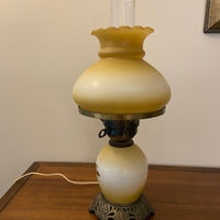 Vintage Accurate Casting Hand Painted Floral Hurricane Lamp