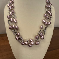 Claudia Agudelo 3 Strand Lavender Faux Pearls Necklace