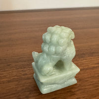 Vintage Hand Carved Green Jade Jadeite Foo Lion Foo Dog Figure