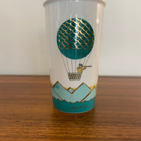 Starbucks Hot Air Balloon Design Porcelain Coffee Tumbler Mug 12oz Replaced Lid