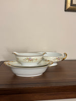 Vintage Noritake-Naomi Porcelain Gravy-Oval-Serving Bowl Set of 3
