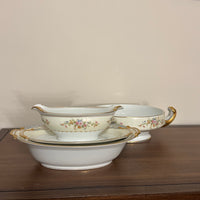 Vintage Noritake-Naomi Porcelain Gravy-Oval-Serving Bowl Set of 3