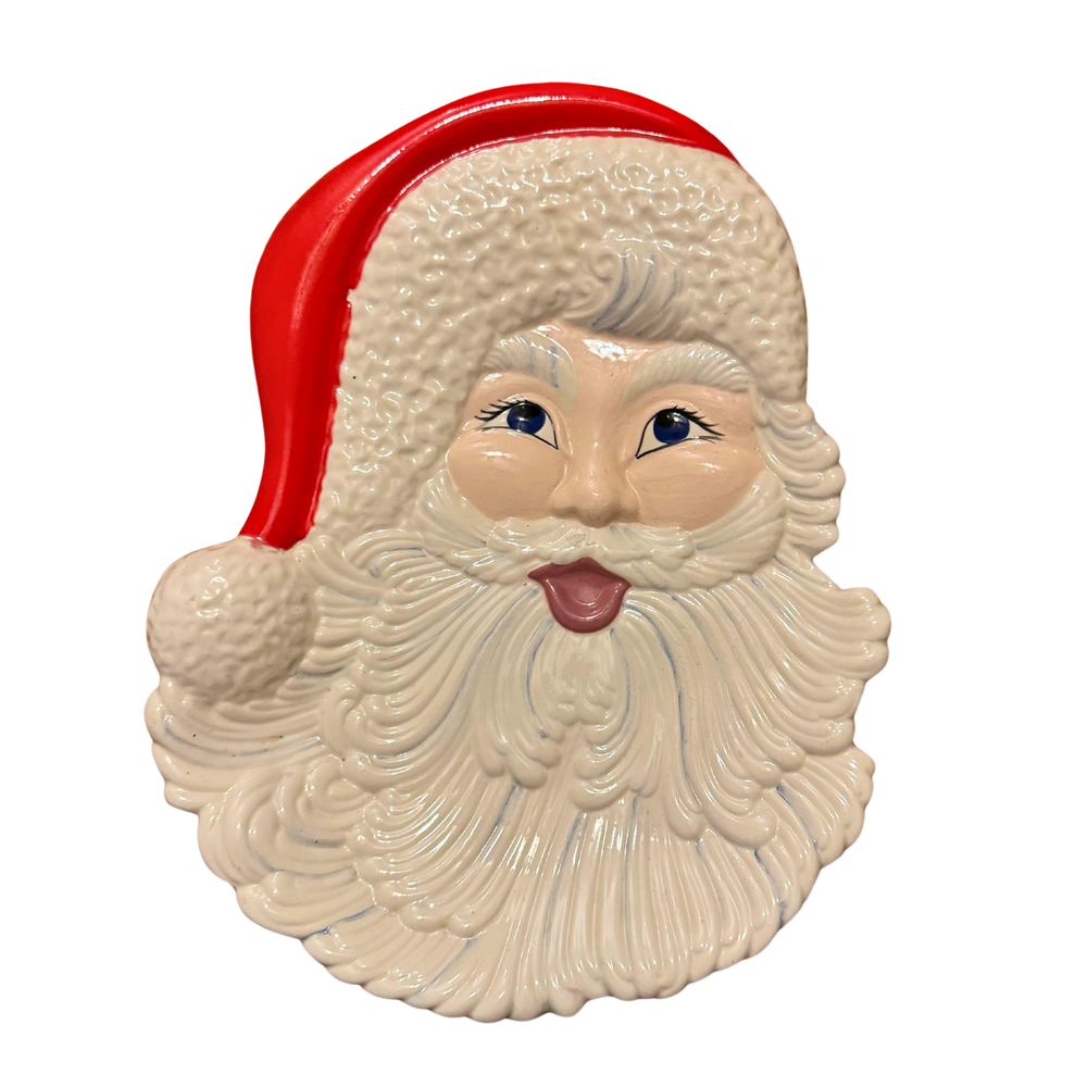 Santa Vintage Ceramic Tray Pottery Studio Piece