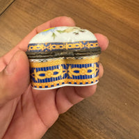 Vintage Porcelain Heart Shaped Jewelry Trinket Box