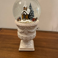 Snow Globe Christmas Decor Musical Box Windup-Operated Horse Ride