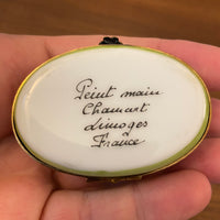 Vintage Limoges Chamart France Sleeping Cat Trinket Box