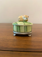 Vintage Limoges Porcelain Trinket Box Kitty
