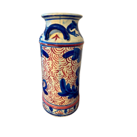 Vintage Majolica Pottery Floor Vase Umbrella Stand Made In Spain
