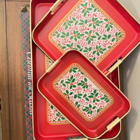 Vintage Laquer Christmas 3 Trays
