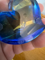 Handmade Luili Gongfang Glass Art Paperweight Blue-Amber Cow
