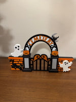 Hyde & Eek Mini Mantle Village Wooden Halloween Decor Set
