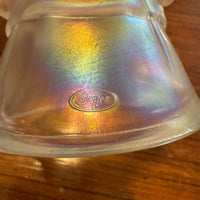 Vintage Iridescent Fenton Glass Angel Figurine Bell