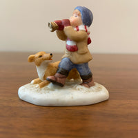 Vintage Geo Z Lefton Hand Painted Child and Dog 12224B Christmas Decor