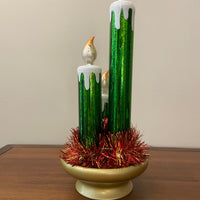 LED Illuminated Mercury-Glass Candles Christmas Holiday Decor